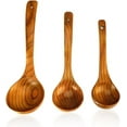 thumbnail image 1 of baomifa-3 Pack Wooden Ladles for Serving Spoon Soup Ladle Wood Spoons for Cooking Ladel Large Bamboo Kitchen Tools Ladles Big Spaghetti Spoon Laddle Non Toxic Soup Spoons Teak deep Ladle, 1 of 4