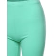 thumbnail image 4 of A2Y Women's Basic Solid Premium Cotton Mid Thigh High Rise Biker Bermuda Shorts Blue Mint 3XL, 4 of 5