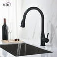 thumbnail image 4 of KIBI High Arc Pull Out Single Level Lead Free Brass Kitchen Faucet with Sprayer & Soap Dispenser, 4 of 10
