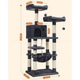 thumbnail image 4 of FEANDREA 56.3 Inches Cat Tree Tower, Scratching Post Plush Perch Hammock Condo, Smoky Gray UPCT15GYZ, 4 of 9