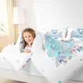 thumbnail image 3 of Manfei Cartoon Halloween Ghost King Size Comforter Sets 3pcs, Cute Bow Flower Pumpkin Comforters King Size, Blue White,Reversible,1 Comforter and 2 Pillowcases, 3 of 6