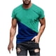 thumbnail image 1 of Camisas de Manga Larga para Hombres, Cómoda Impresión de Manga Corta Blusa de Cuello Redondo Hecha de Poliéster Ligero para el Verano, Camisas de Verano para Hombre, 1 of 5