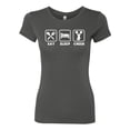 thumbnail image 2 of Cheerleading Eat Sleep Cheer Girl Sports Womens Slim Fit Junior Tee, Dark Grey, 2XL, 2 of 3