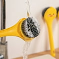 thumbnail image 3 of 1 Pack Yellow Duck Dish Brush Handle Built-in Scraper, Scrub Brush For Pans, Pots, Kitchen Sink Cleaning, 3 of 5