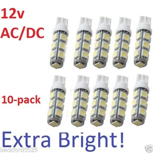 10X Led Bulb Warm White For Malibu/All T10 Socket Landscape Lighting Ac/Dc 12V