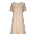 thumbnail image 3 of Uootdi Women's Dresses Floral Embroidered Mesh Sleeve Short Sleeve Sparkly Sundresses Elegant Flowy A Line Dresses Gift, 3 of 6