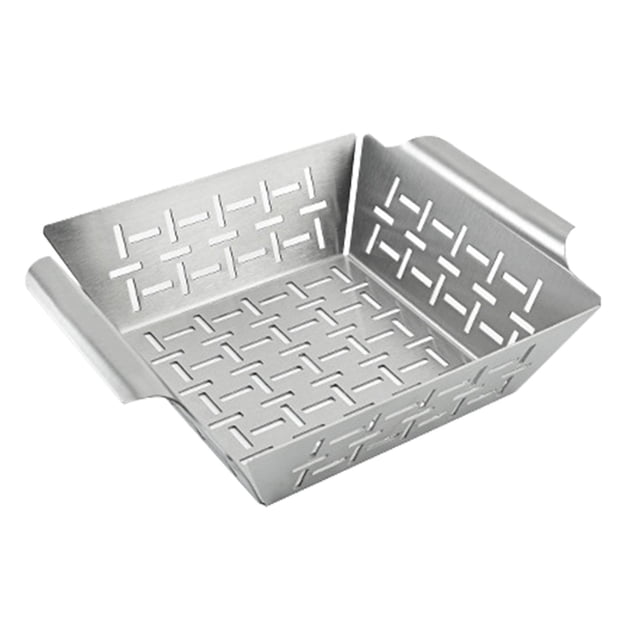 Poêle en Acier Inoxydable, Plateau de Cuisson en Acier Inoxydable Plateau Anti-Fuite pour Barbecue Panier Filet pour Barbecue Outil de Barbecue Petit Panier pour Légumes Plateau de Barbecue, Rôtissoire en Acier Inoxydable