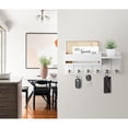 thumbnail image 3 of Homaryx Wall Mounted Key Holder with Shelf and Mail Organizer, Wooden Key Hanger Rack for Entryway, Living Room, Hallway Home Essentials White, 3 of 6