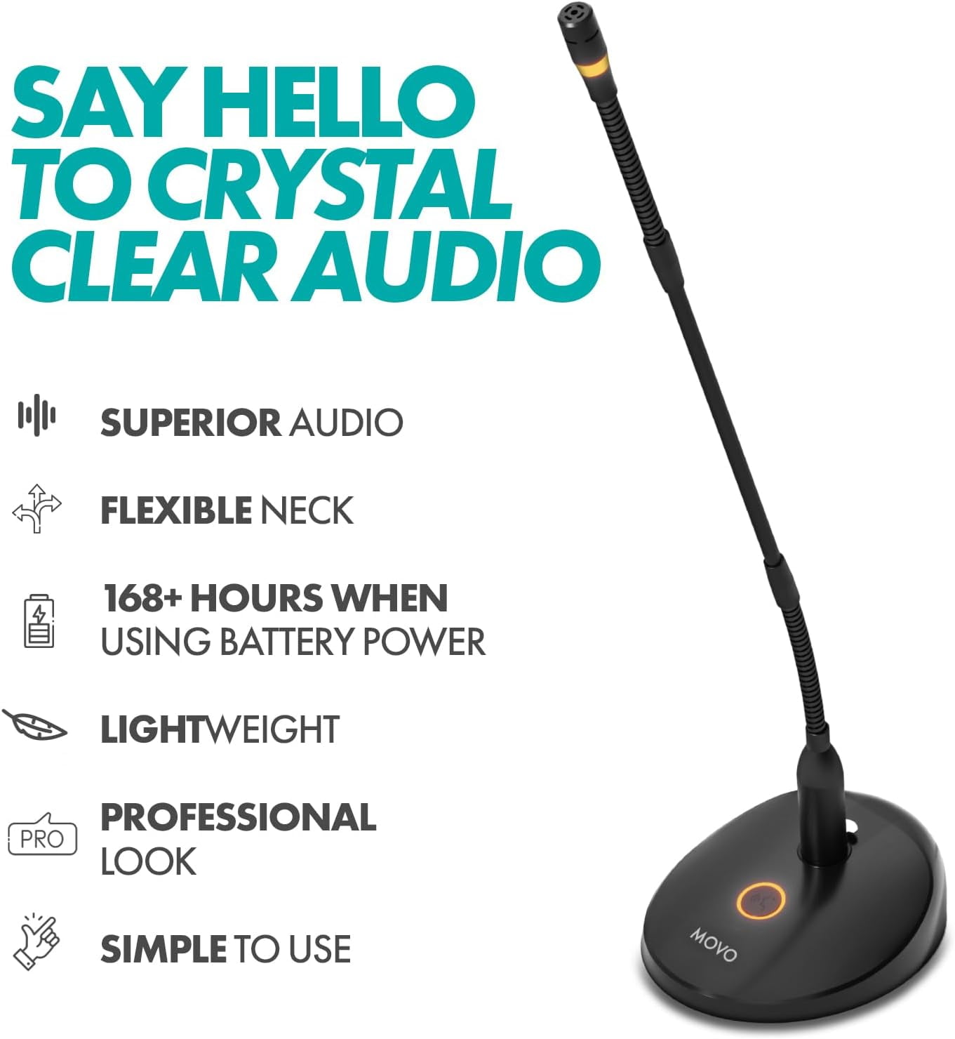 GM-9 Professional 18-inch Gooseneck XLR Podium Microphone for Lectures, Conferences, Streaming, and Video Meetings