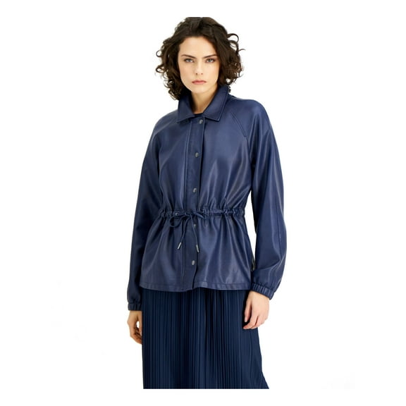 ALFANI Womens Blue Zip Up Winter Jacket Coat M