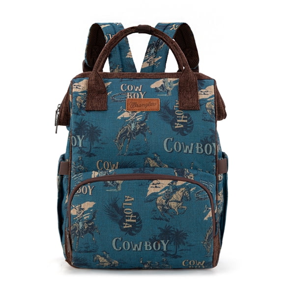 Wrangler Western Backpack for Women Cowboy Print Casual Daypack for College Travel, Jean