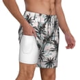 thumbnail image 3 of Picia Hawaii Palms pattern Mens Swim Trunks with Compression Liner Stretch Beach Shorts Quick Dry with Zipper Pockets No-Chafing Board Shorts-3X-Large, 3 of 9