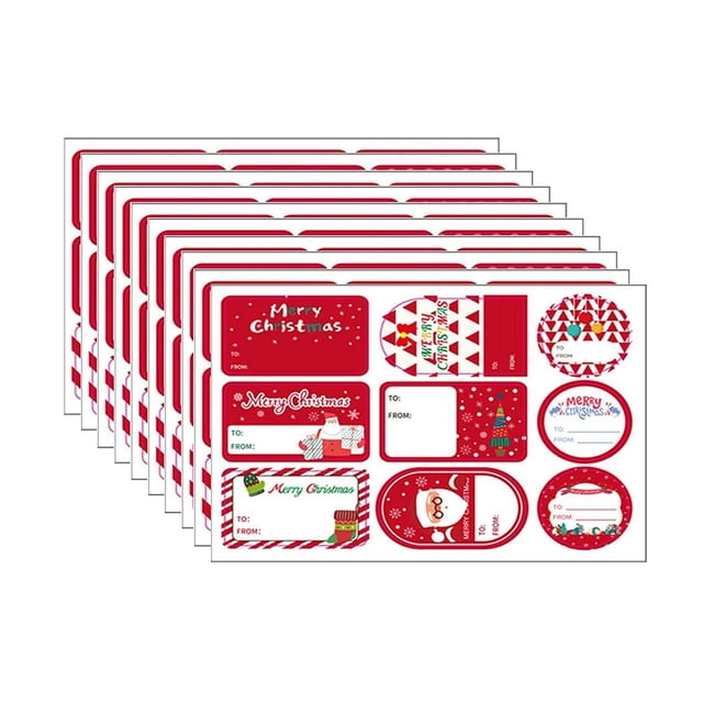 XIANXIAN 10 Sheets Christmas Sticker Labels,Self Adhesive Gift Stickers Holiday Gift Name Decals for Present/Wrapping Paper Decorations