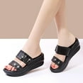 thumbnail image 5 of Leesechin Platform Sandals Women Arch Support Beach Slides Orthotic Summer Causal Cork Footbed Adjustable Lightweight Thick Sole Comfortable Fashion Slip on Cushion Cute 2 Strap, 5 of 6