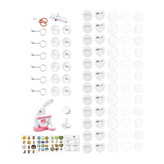Máquina para hacer botones, llaveros, juguetes, llaveros hechos a mano, pin, insignia, prensa de botones Rosa