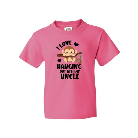 Inktastic Monkey I Love Hanging out with My Uncle Youth T-Shirt