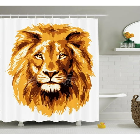 Safari Decor Shower Curtain Set Ilration Of The Lion King Safari Decor Shower Curtain Set Ilration Of The Lion King Gest Cat In Africa Icon