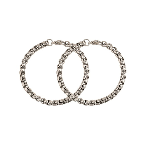 Believe by Brilliance Adult Male SS Box Chain Bracelet Set