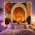thumbnail image 2 of Amber Flames in a Rust-Colored Arch with Layered Hills, Moody Boho for Cozy Decor Enthusiasts, Mid-Century Wall Art Decor, Housewarming Gift, Tapestry Wall Hanging for Living Room and Bedroom, 2 of 7