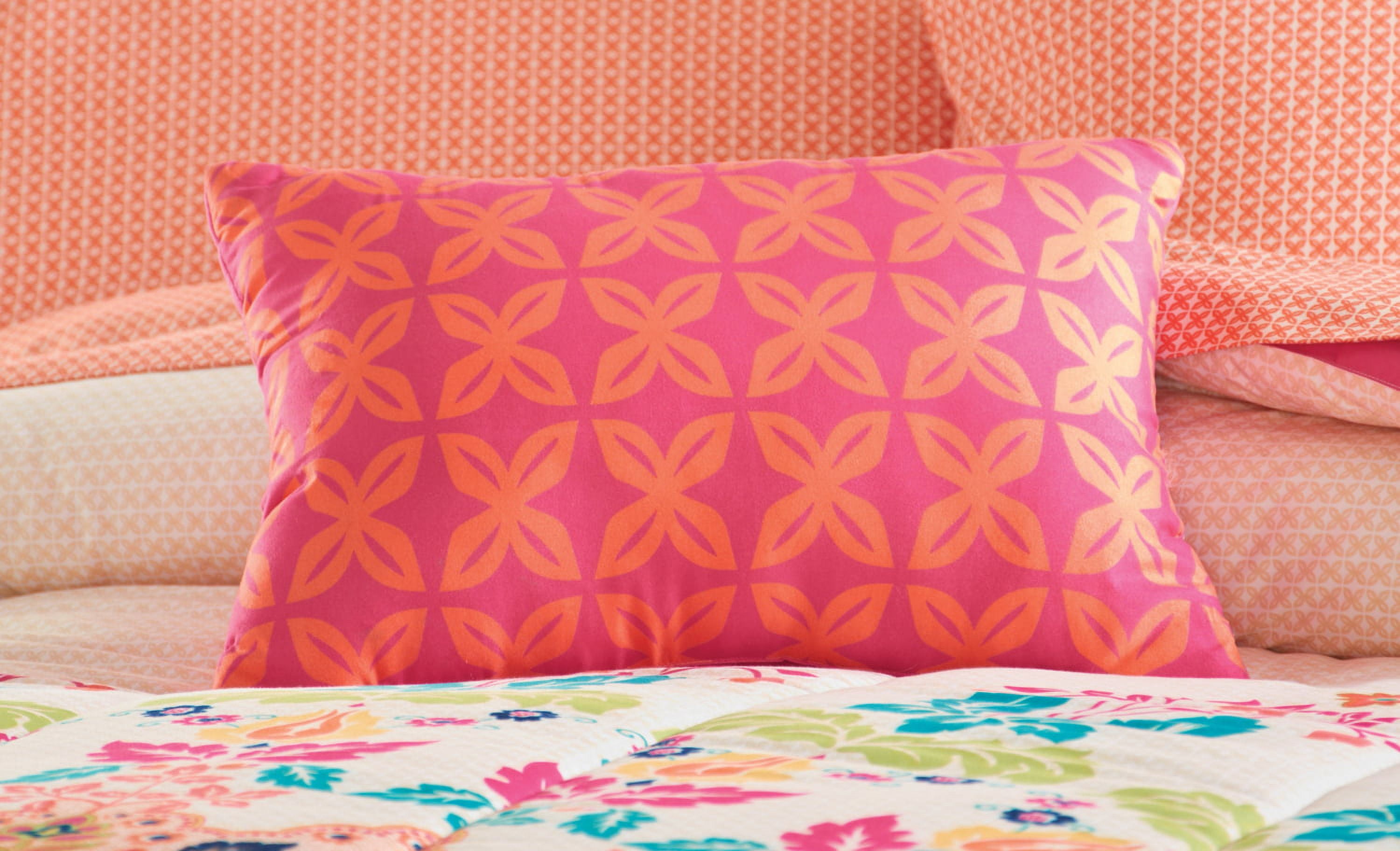 Mainstays Coral Medallion 6 Piece Bed in a Bag Comforter Set With Sheets, Twin/Twin XL