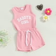 thumbnail image 3 of Okbabeha Toddler Girl Summer Clothes Newborn Sleeveless T-Shirt Shorts Outfits Daddys Girl Sets, 3 of 7