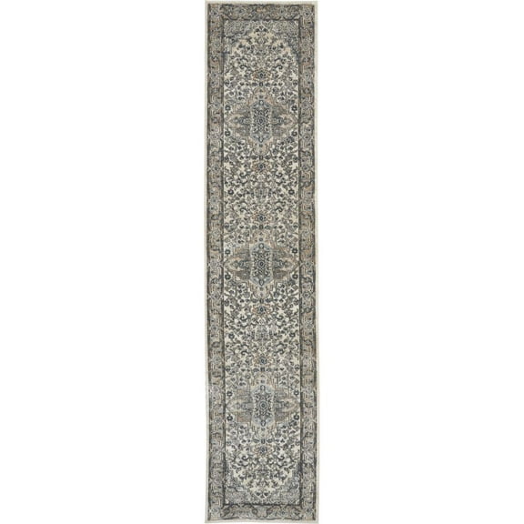 Nourison Home Nourison Quarry 2'2 x 12' Ivory/Grey Area Rug