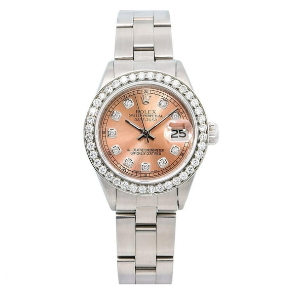 Pre-Owned Rolex Lady-Datejust 6917 26MM Pink Diamond Dial With Stainless Steel Bracelet