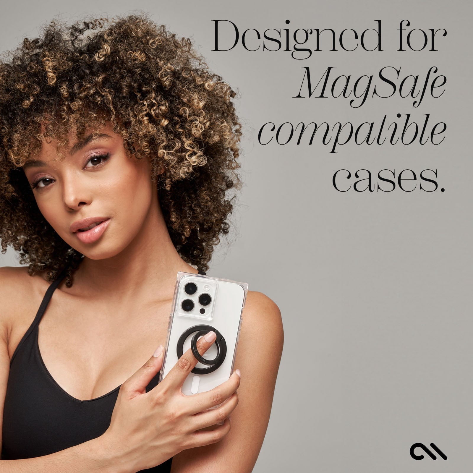 Case-Mate Magnetic Phone Ring Holder / Stand [MagSafe Compatible] for iPhone 14 13 12 Pro Max - Matte Black