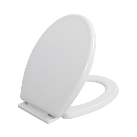 Round Toilet Seat, Elongated Toilet Seat, Soft Close Toilet Seat, Easy to Clean and Install Toilet Seats(White)