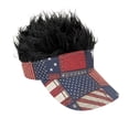 thumbnail image 2 of 250th Anniversary Decoration,Baseball Cap with Fake Spiked Hair Sun Protection,Adult Patriotic Hair Hat,American Flag Hats with Hair for Men and Women,Patriotic Baseball Cap,4th of July Accessories, 2 of 9