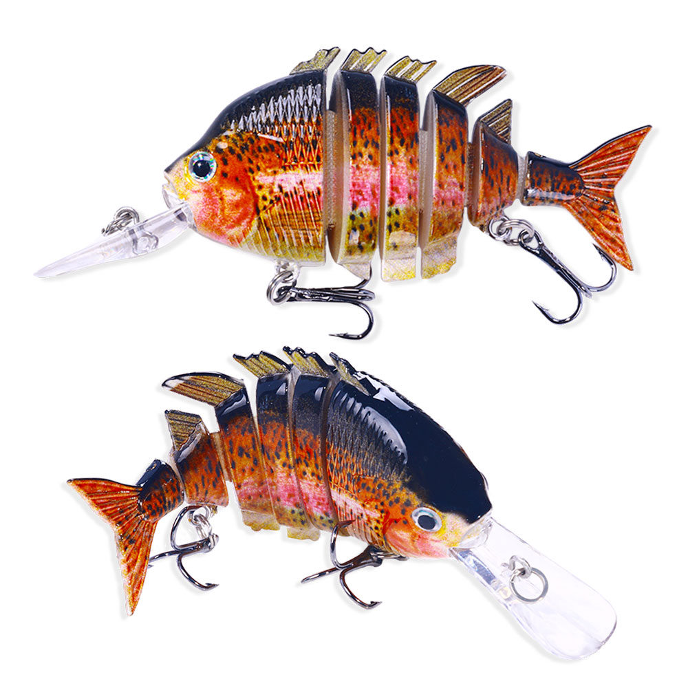 HENGJIA Fishing Lures 8pcs Multi Jointed Fish Fishing Kits Slow Sinking Lifelike Swimbait Freshwater and Saltwater for Trout Bass Lures