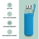thumbnail image 2 of Botella de cristal 1l con funda de neopreno | Botella de vidrio de 500 ml con tapa protectora y tapa de acero inoxidable | Botella de agua para deportes, oficina, escuela y exteriores | Azul oscuro, 2 of 3
