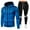 Blue, variant on Men's Tracksuit SweatersZip Up Zip Cotton Sweater Pullover Polo Sweaters Striped Fall Winter Warm Sweatshirts Athletic Running Jogging Suit Sets (Black,S)