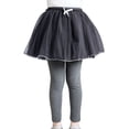 thumbnail image 3 of HUAXUN-Girls' 2-in-1 Skort Leggings, 2-5Y Toddler Mesh Skirt Layered Pants, Outdoor Stretchy Casual Trousers, Fall/Winter Comfort Playwear, School/Party Outfit(Grey,2-3Years), 3 of 7