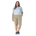 thumbnail image 3 of Dickies Women's Plus Perfect Shape Straight Fit Bermuda Shorts, 11", Rinsed Oxford Stone, 22W, 3 of 4