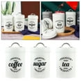 thumbnail image 6 of Set of 3 Sugar Canister Set Metal Storage Tins Jars with Bright White, 6 of 8