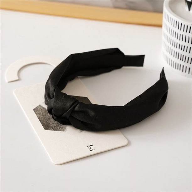 Banda para el cabello de satén retro, accesorios para el cabello de mujer, banda para el cabello con presión anudada, banda para el cabello, accesorios para la cabeza con horquilla simple, material