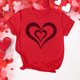 thumbnail image 1 of Puntoco Liquidación de camisetas cortas para mujer Camiseta de manga corta con cuello redondo y estampado para el día de San Valentín para mujer Camiseta de manga corta con cuello redondo, 1 of 4