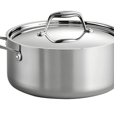 Signature Tri-Ply Clad Stainless Steel 5-Quart Dutch Oven Pot with Lid, Induction-Ready, Dishwasher-, NSF-Certified, Made in Brazil
