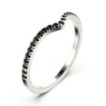 thumbnail image 2 of 1.1mm round cut, 25 stones black diamond moissanite wedding band 10k White Gold, 2 of 4