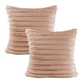 thumbnail image 1 of Funda de almohada decorativa de felpa de piel sintética de doble cara de 2 piezas para sofá, dormitorio, con rayas difusas, funda de almohada suave, funda de cojín, 1 of 5