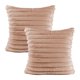 thumbnail image 1 of Funda de almohada decorativa de felpa de piel sintética de doble cara de 2 piezas para sofá, dormitorio, con rayas difusas, funda de almohada suave, funda de cojín, 1 of 5