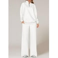 thumbnail image 5 of PRETTYGARDEN Womens Casual Two Piece Sets Fall Outfits Quarter Zip Sweatshirts Straight Leg Pants Sweatsuits Tracksuit, 5 of 9