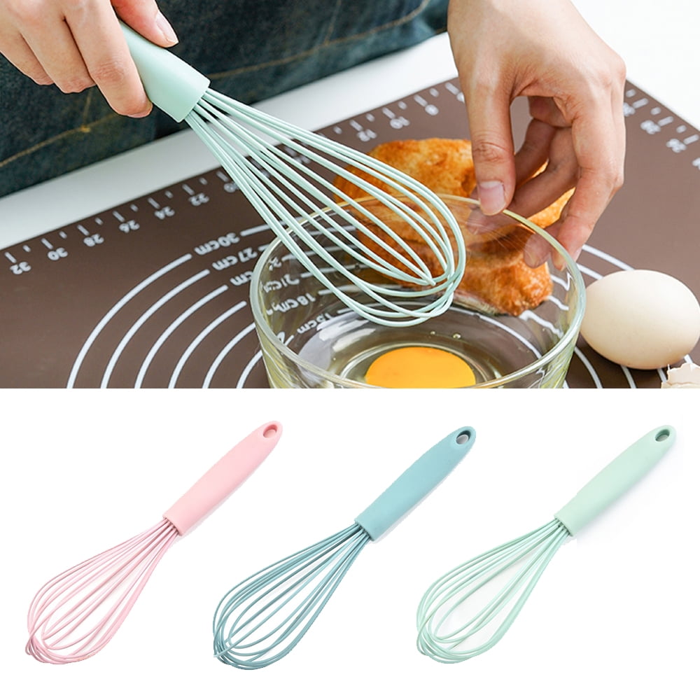  OYV Silicone Whisk,Professional Whisks For Cooking Non  Scratch,Stainless Steel & Silicone Wisk,Plastic Rubber Whisk Tool For  Nonstick Cookware Pans,Silicon Wisks Set of 3,Blue.: Home & Kitchen