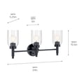 thumbnail image 4 of 55185BK Kichler Lighting Madden - 3 Light Bath Vanity-10.5 Inches Tall and 24 Inches Wide-Black Finish, 4 of 6