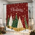 thumbnail image 4 of Holiday Bathroom Shower Curtain, 70.9 x 59.1 Inch Waterproof Fabric with Hooks for Christmas Decor, Bath Areas and Seasonal Home Styling D, 4 of 6