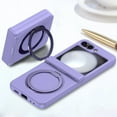 thumbnail image 6 of SaniMore for Samsung Galaxy Z Flip 5(6.7" 2023) Case with 360° Ratating Kickstand Wireless Charging Front Screen Protector Anti-yellow Shockproof Slim Folding Hinge Protection, Purple, 6 of 7