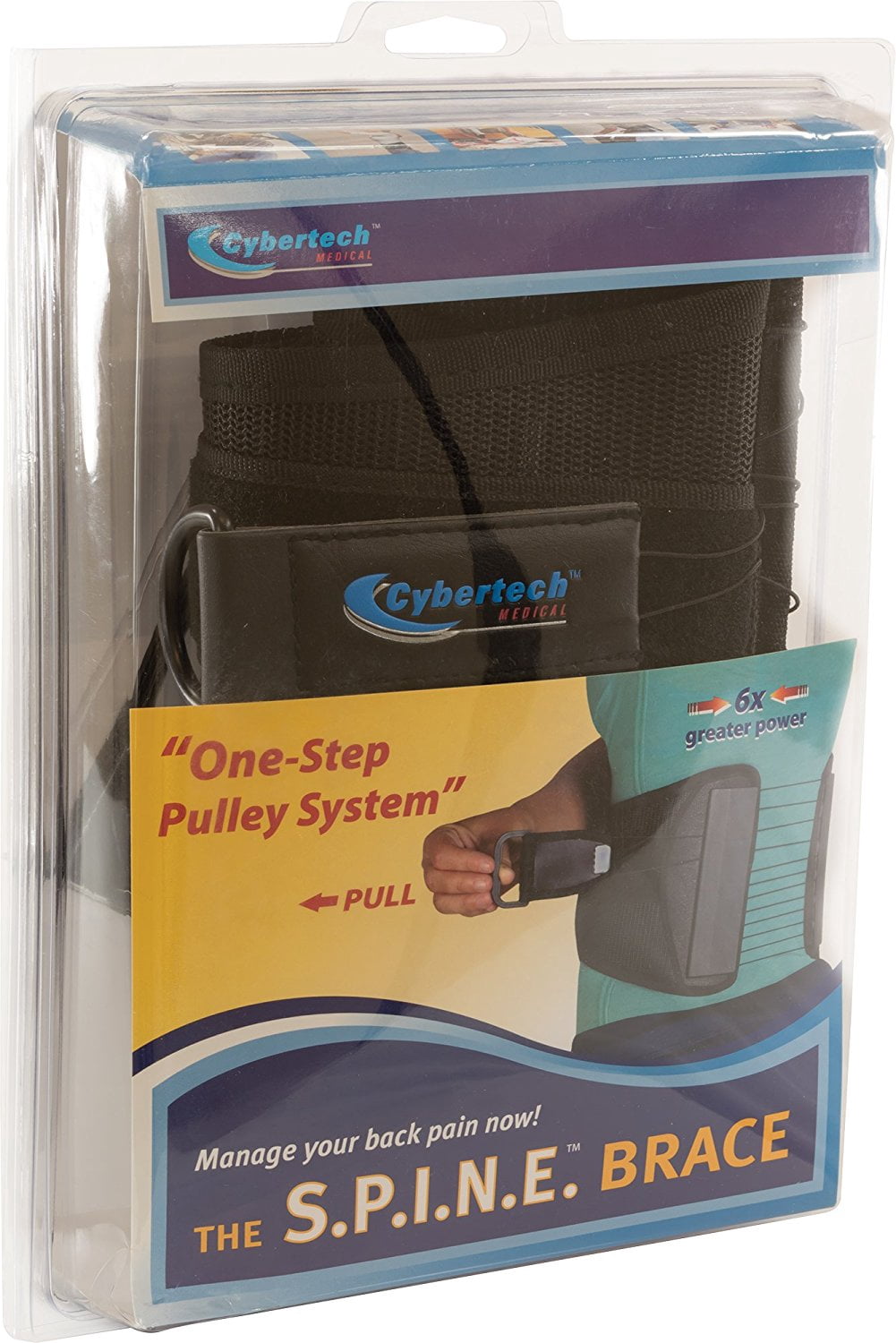 Roscoe Medical Cybertech Spine Brace for Lumbar Support, Black, 3XL (50" - 55")