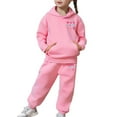 thumbnail image 7 of HUAXUN-Girls Heart Print 2PC Tracksuit Cotton Outfit Sweatshirts Sweatpants Set Youth Girls Pullover Casual Hooded Tops Pants Tracksuits,Matching Fleece Hoodie & Pants Set(A-Black,2-3Years), 7 of 7