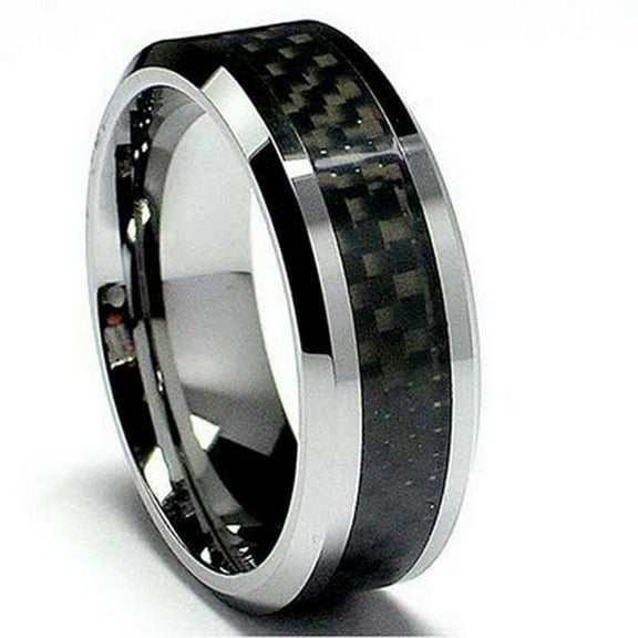 Wedding Rings for Men. 8mm Tungsten Mens Ring Black Tungsten Ring. Warranty